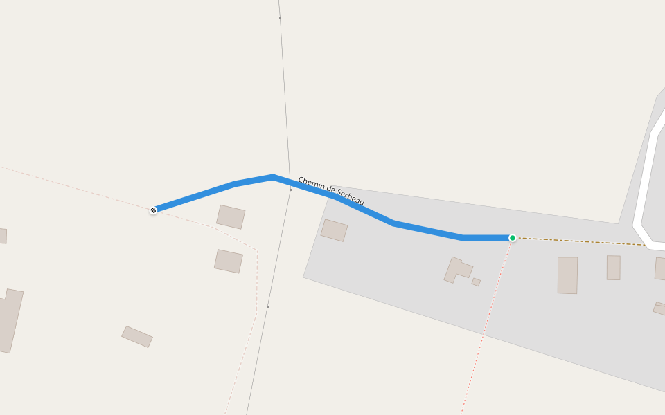 Chemin de Serbeau walking route map in Bonnetan