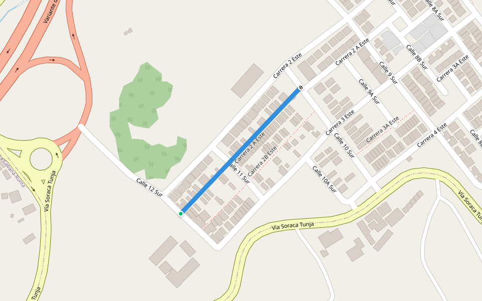 Carrera 2 A Este walking route map in Tunja