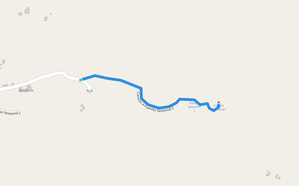 Camino a Fuentes Sesesmil 2 walking route map in Sesesmil Segundo
