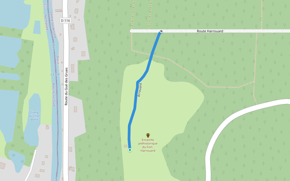 Arrouard walking route map in Sorel-Moussel