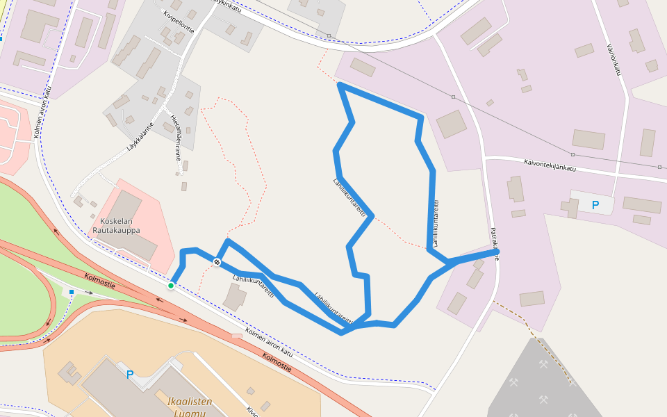 Lähiliikuntareitti walking route map in Ikaalinen