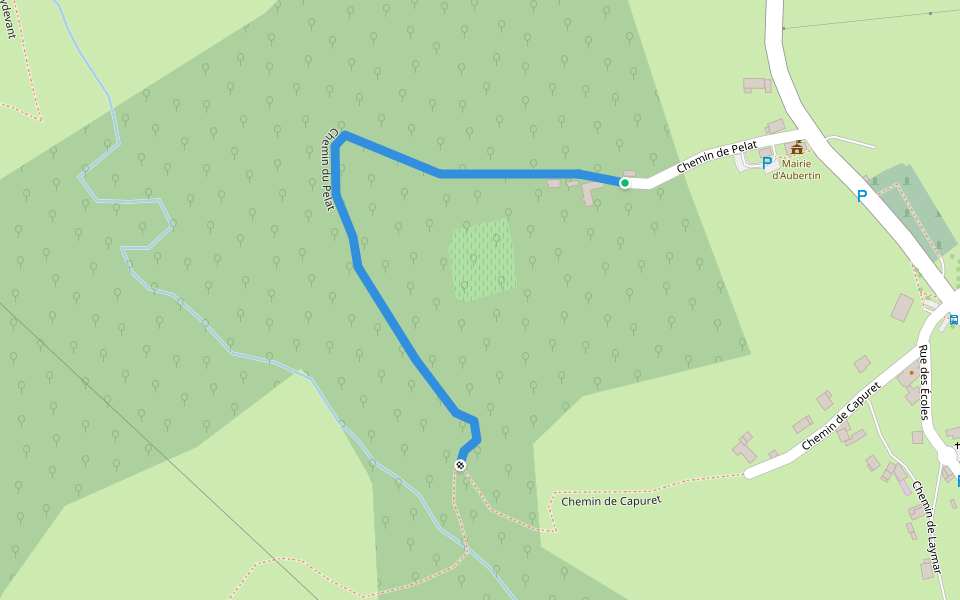 Chemin du Pelat walking route map in Aubertin