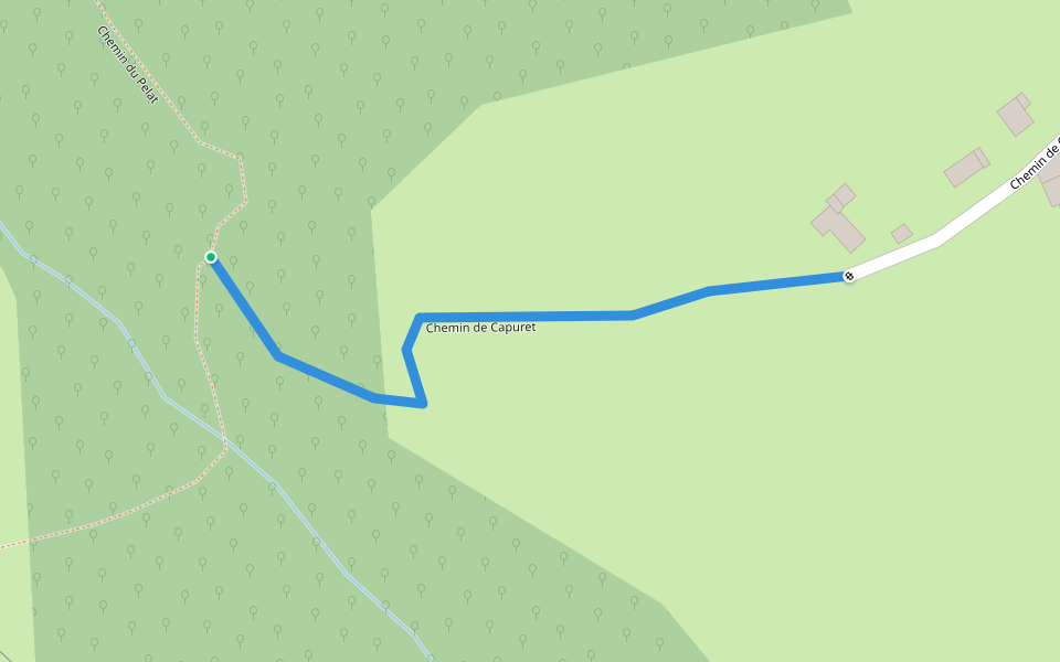 Chemin de Capuret walking route map in Aubertin