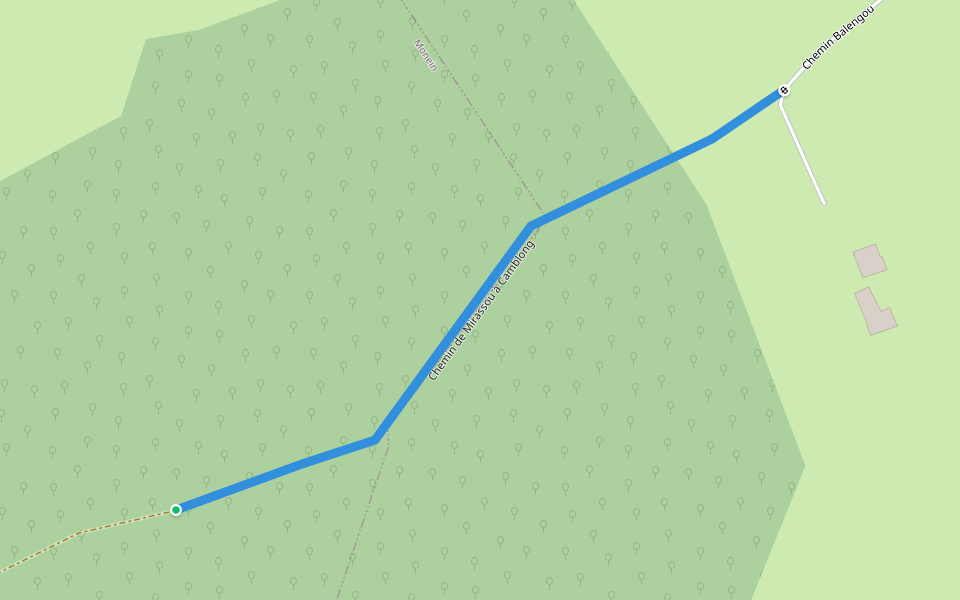 Chemin de Mirassou à Camblong walking route map in Monein