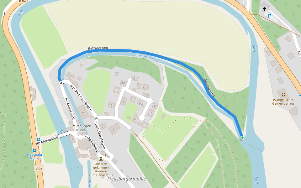 Betriebsweg walking route map in Kirchen (Sieg)