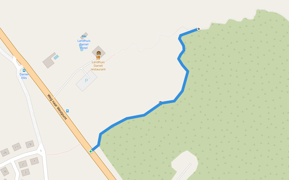 Bahada di Daniel early bird entrance walking route map in Daniel