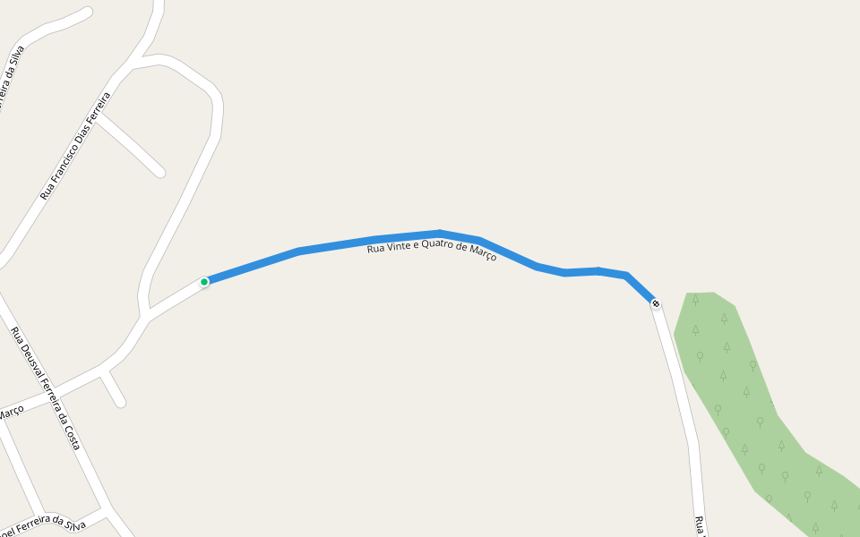 Rua Vinte e Quatro de Março walking route map in Além Paraíba