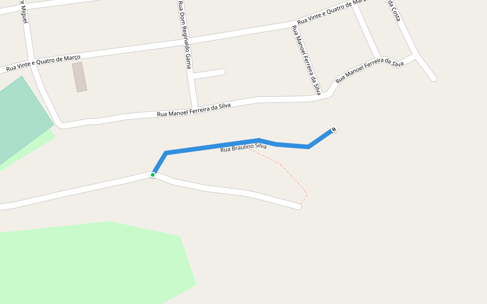 Rua Braulino Silva walking route map in Além Paraíba