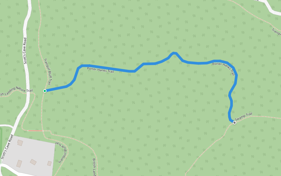 Porter Hanks Trail walking route map in Mackinac Island