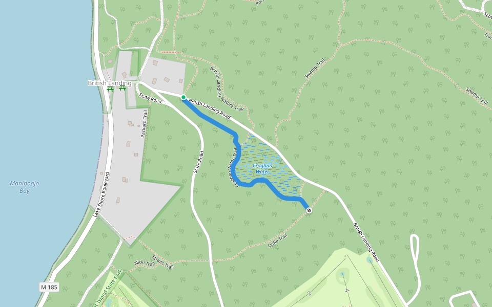 Croghan Water Trail walking route map in Mackinac Island