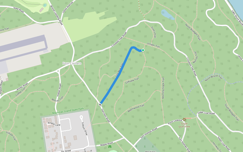 Lost Bear Trail walking route map in Mackinac Island