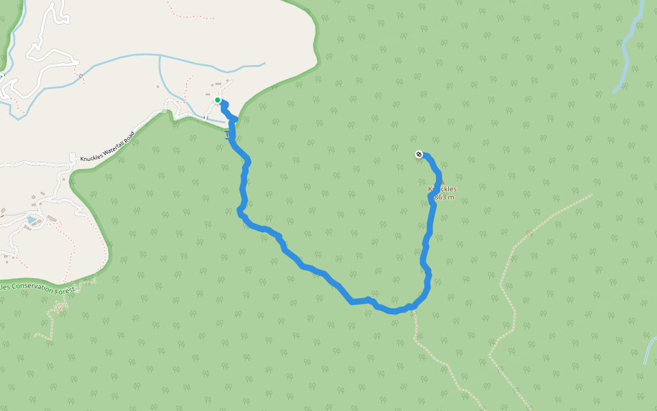 Dawatagala - Knuckles 5 Peaks Nature Trail walking route map in Gomara