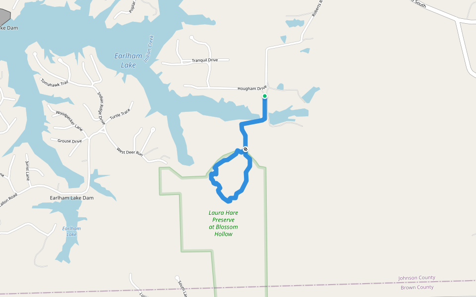 Blossom Hollow Trail walking route map in Trafalgar