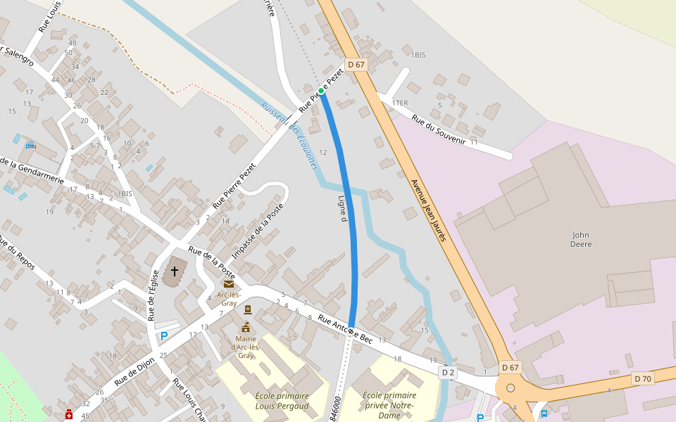 Ligne de Culmont - Chalindrey à Gray walking route map in Arc-lès-Gray