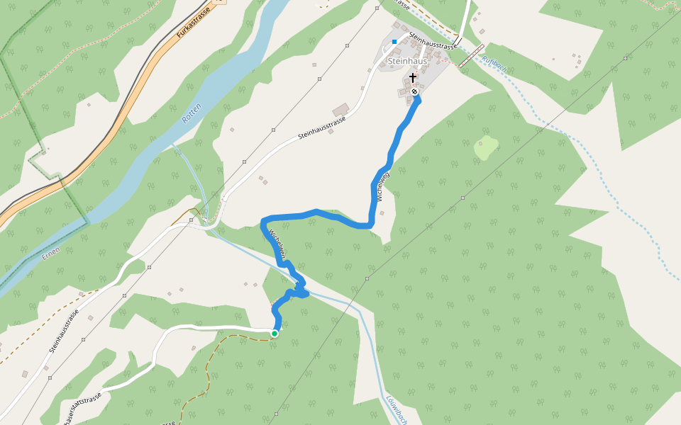 Wichelweg walking route map in Goms