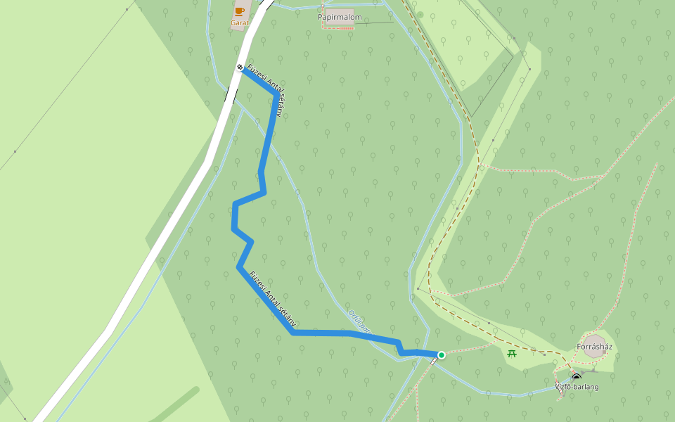 Füzesi Antal sétány walking route map in Orfű
