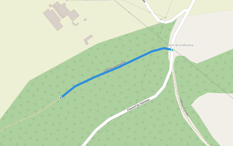 Chemin Lamouline walking route map in Gurs