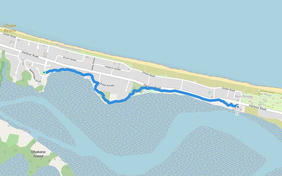 Ōhope Harbourside Trail walking route map in Ōhope