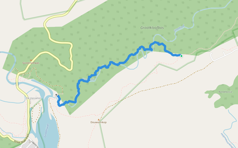 Grootkloof Day Hike walking route map in Nature's Valley