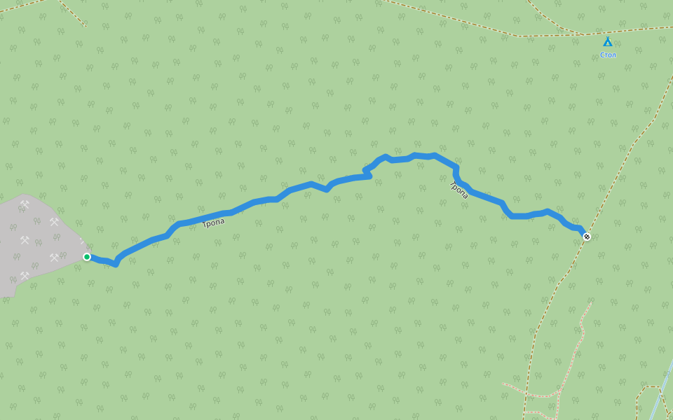 Тропа walking route map in Semigorskii
