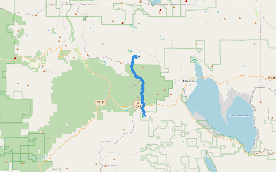 Pacific Crest National Scenic Trail #2000 walking route map in Chester