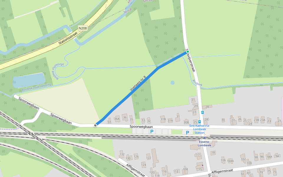 Voetweg nr. 8 walking route map in Ternat