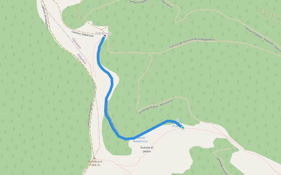 Senda Matalturra - Amunartia walking route map in Valgañón