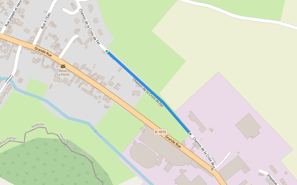 Chemin de la Croix de Fer walking route map in Beauchamps