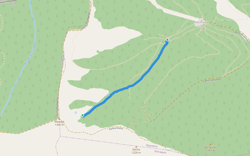 Senda de Escorraldía walking route map in Valgañón