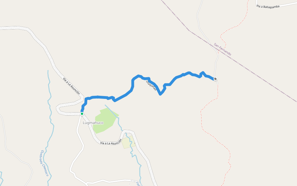 chaquiñañ walking route map in La Asuncion