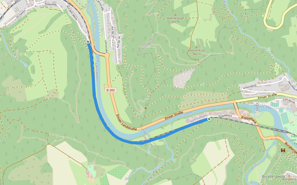 Auf dem Werth walking route map in Nassau