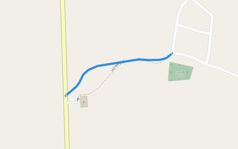 فرعی قلعه زرین walking route map in Zarrinabad