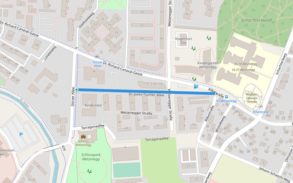 Dr.-Josko-Tischler-Allee walking route map in Klagenfurt am Wörthersee