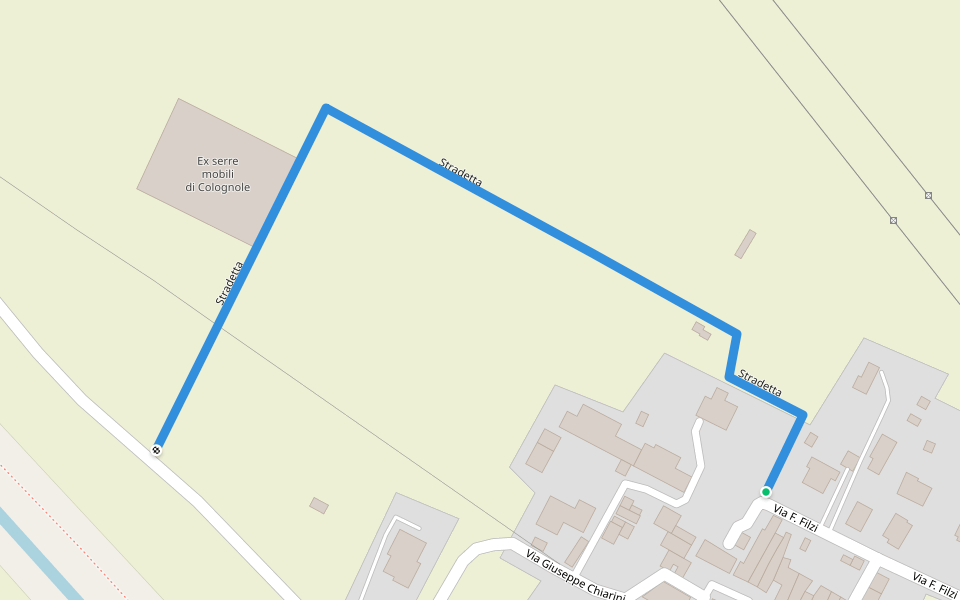 Stradetta walking route map in Patrignone