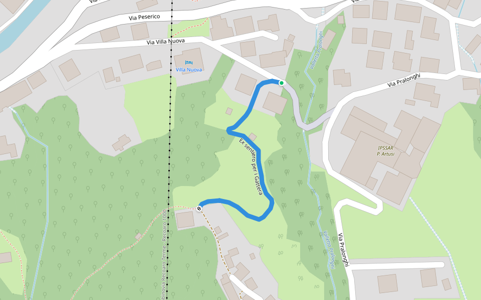Ex sentiero per i Gattera walking route map in Recoaro Terme