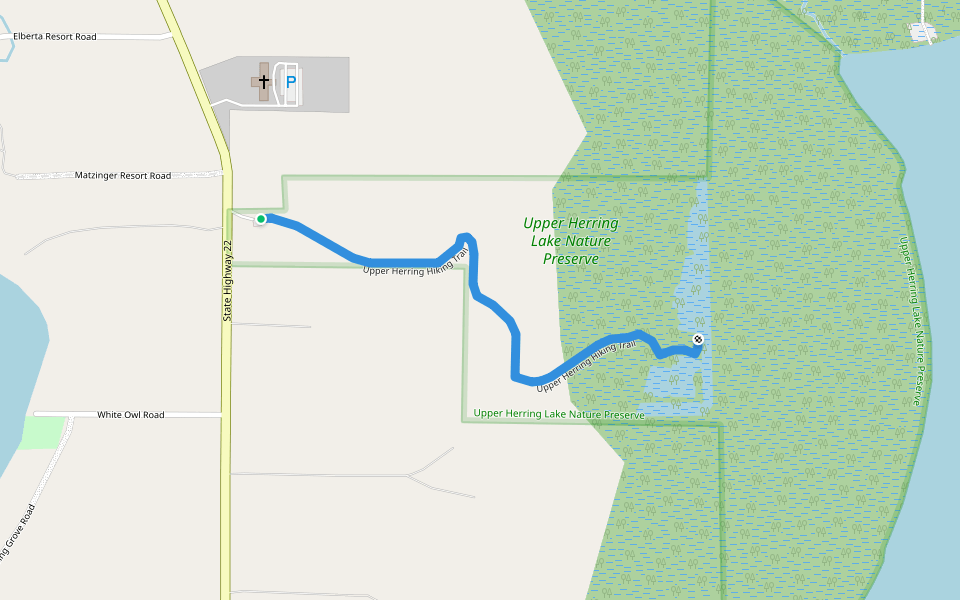 Upper Herring Hiking Trail walking route map in Frankfort