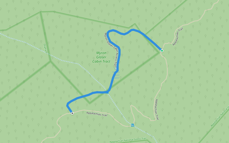 Myron Glaser Cabin Access Trail walking route map in Paris