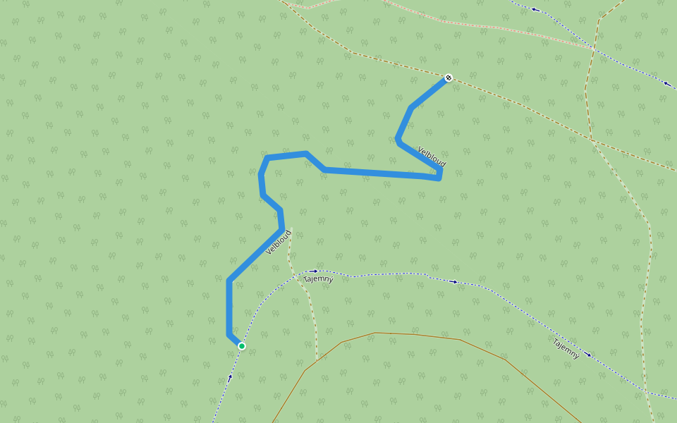 Velbloud walking route map in Stará Červená Voda