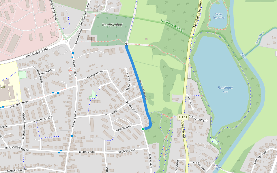 Philosophenweg walking route map in Kellinghusen