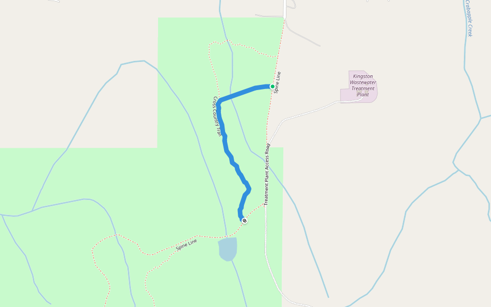 Cross Country Trail walking route map in Kingston