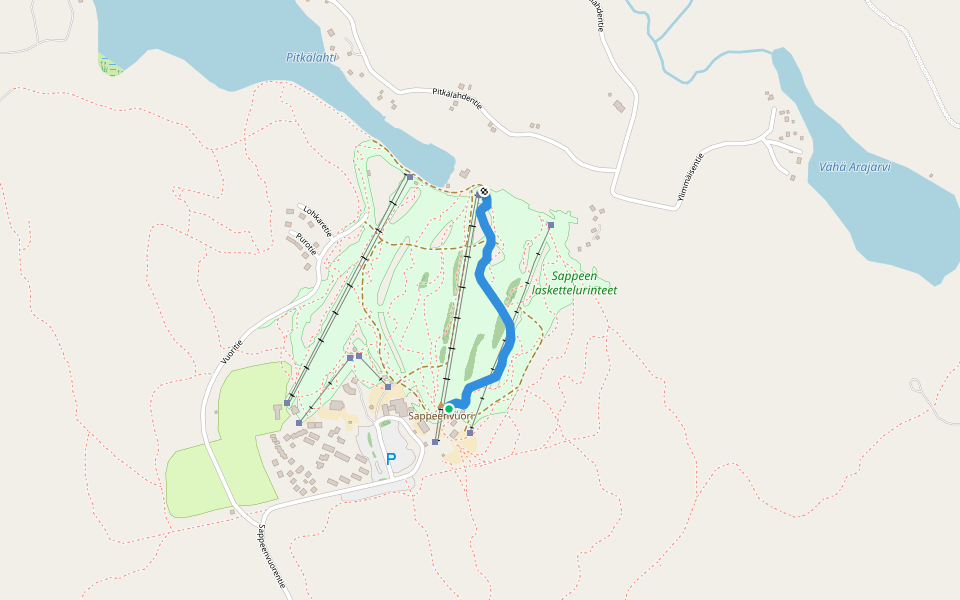 Supersonic walking route map in Sappee