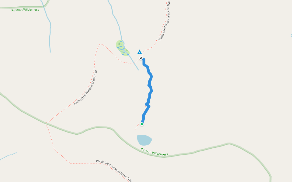 Statue Lake Trail walking route map in Etna