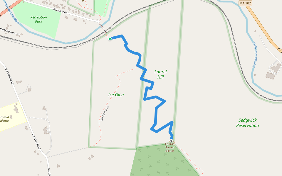 Lara Lookout Trail walking route map in Stockbridge