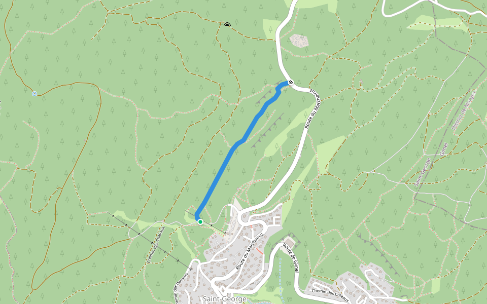 Combe Vaucher walking route map in Saint-George