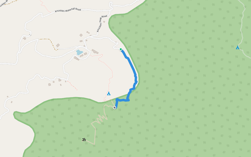 Kandasamigala from Katool Oya walking route map in Gomara