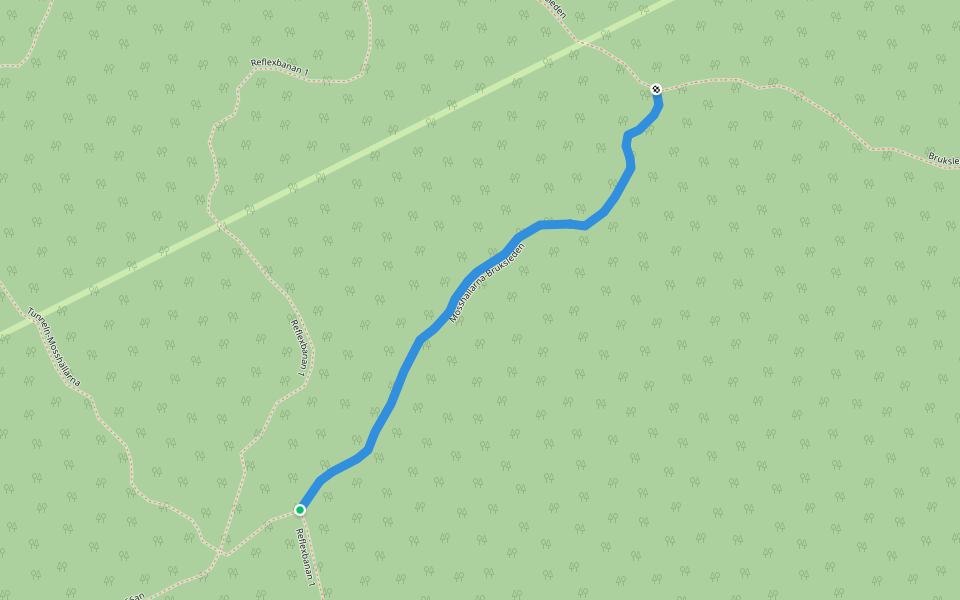 Mosshällarna-Bruksleden walking route map in Surahammar