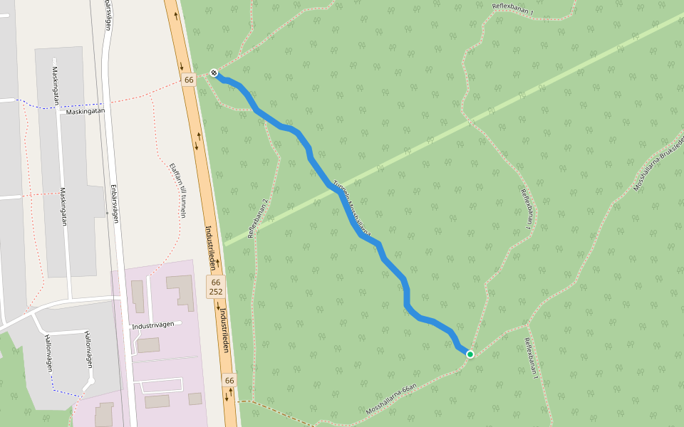Tunneln-Mosshällarna walking route map in Bråfors