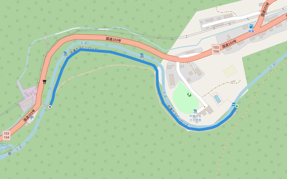 中滝セラピーロード walking route map in Kazuno