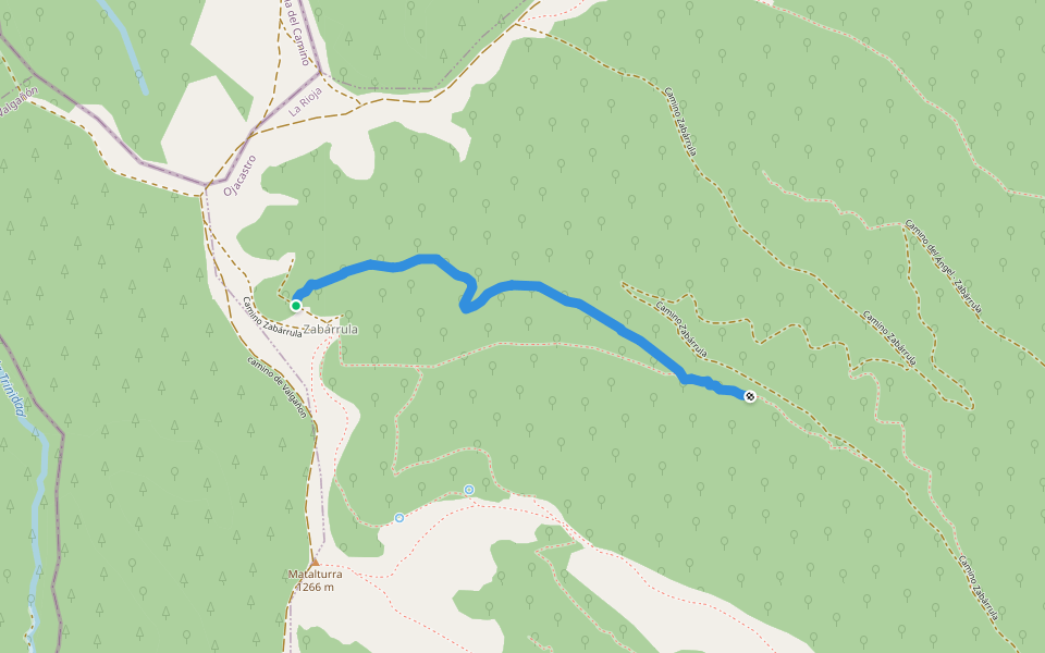 Senda a hayedo - Poblares - Ojacastro walking route map in Valgañón