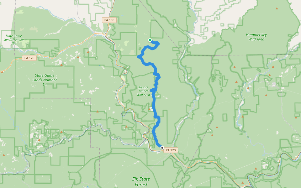 Bucktail Path walking route map in Emporium